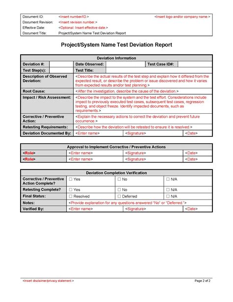 deviation investigation report template